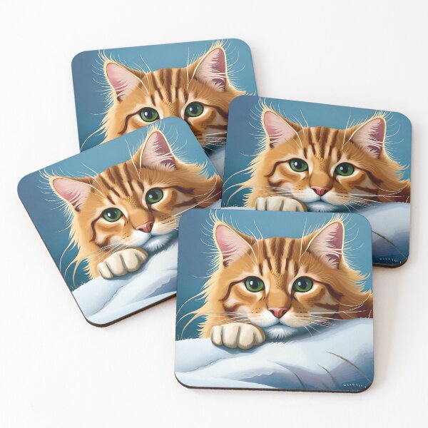 Item preview, Mesmerizing gaze: Green-eyed cat portrait designed and sold by DomStarnini.