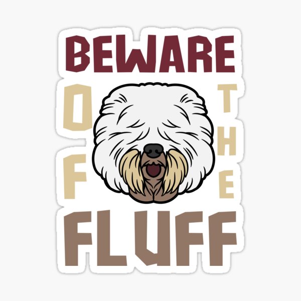 Old english sheepdog with tail (grey) Sticker for Sale by KiwiJP