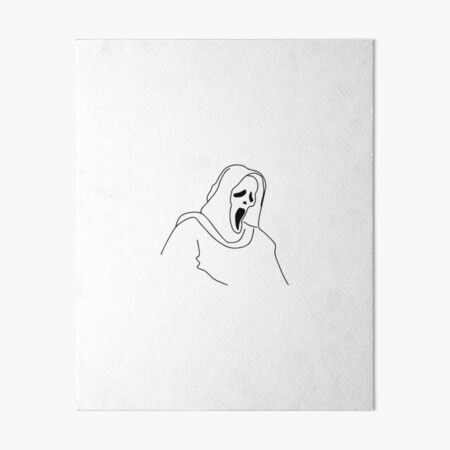 Ghost Face Scream Watercolor Painting Cult Horror Movie Wall 