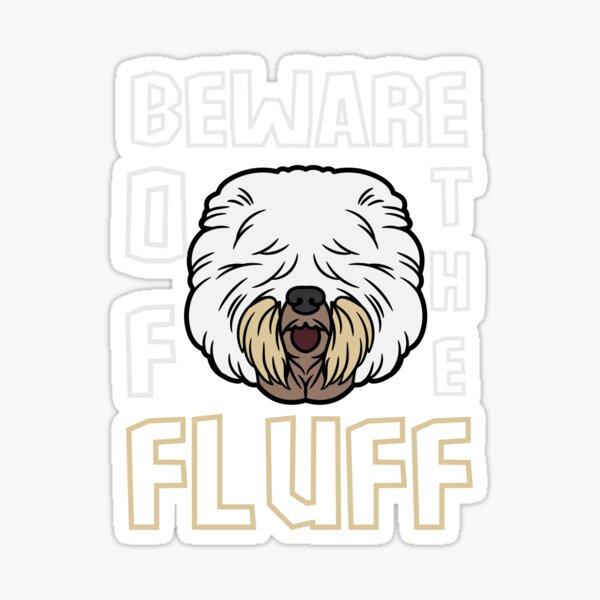 Old english sheepdog with tail (grey) Sticker for Sale by KiwiJP