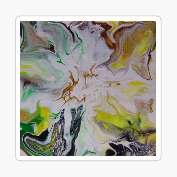 Abstract Flowers pouring colorful Sticker
