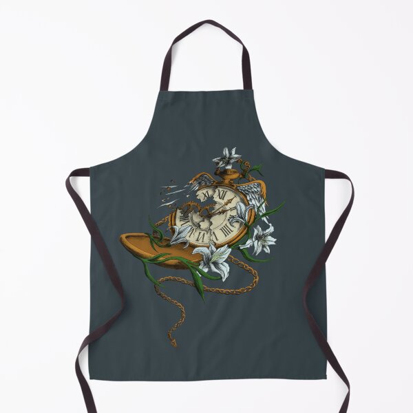 Item preview, Broken pocket watch with wings and white lilies designed and sold by InkofNocturna.
