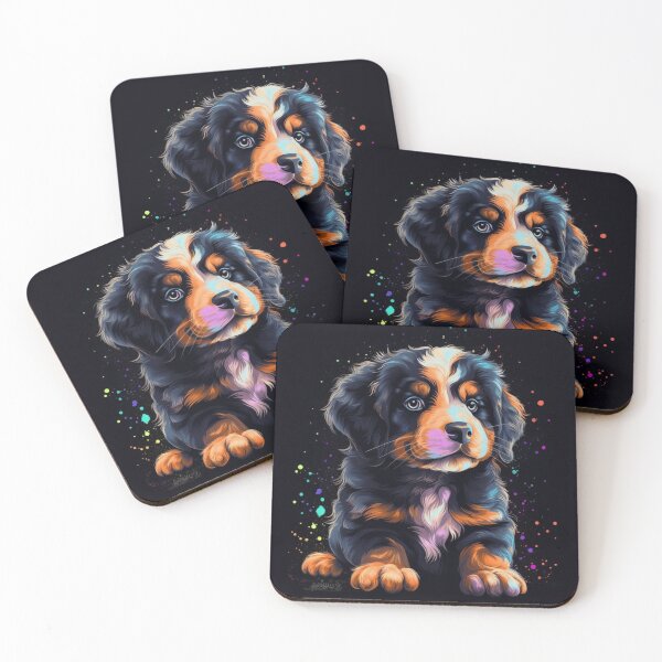 Item preview, Colorful Bernese Mountain Dog Puppy, Vibrant Art designed and sold by Stoopendous Stickers.