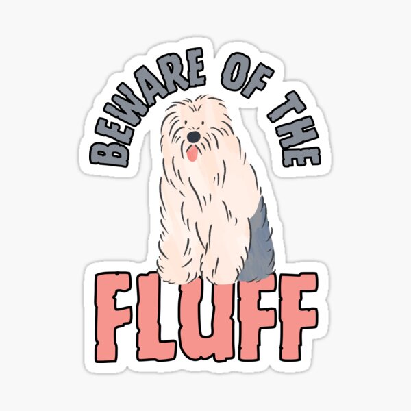 Old english sheepdog with tail (grey) Sticker for Sale by KiwiJP