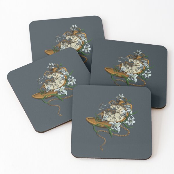 Item preview, Broken pocket watch with wings and white lilies designed and sold by InkofNocturna.