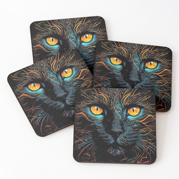 Item preview, Moody Colorful Cat Print Art designed and sold by GiveMeMood.