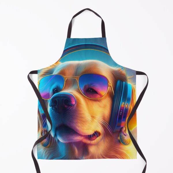 Artikelvorschau, Golden Retriever with Sunglasses listening to Music entworfen und verkauft von derNeonnerd.