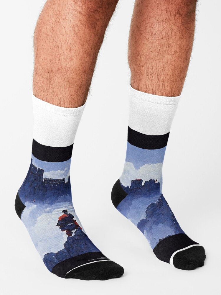 Thumbnail 3 of 5, Socks, Head in the Clouds designed and sold by NeonPomegranate.