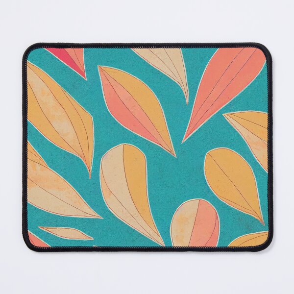 Item preview, Vibrant Boho Leaves Pattern - Washed Out Beige, Orange and Pink on Light Blue Background designed and sold by kougan.