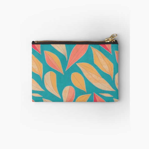 Item preview, Vibrant Boho Leaves Pattern - Washed Out Beige, Orange and Pink on Light Blue Background designed and sold by kougan.