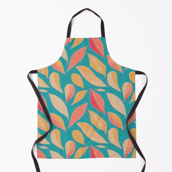 Item preview, Vibrant Boho Leaves Pattern - Washed Out Beige, Orange and Pink on Light Blue Background designed and sold by kougan.