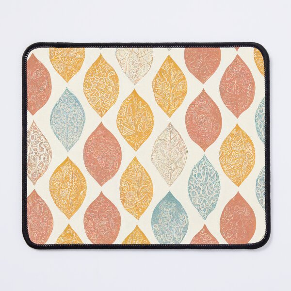 Item preview, Washed Out Colored Boho Leaves Pattern - Yellow, Red, Beige, Blue, Light Background designed and sold by kougan.