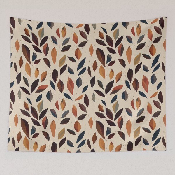 Item preview, Asymmetrical Boho Leaves Pattern - Dark Leaves on Beige Background designed and sold by kougan.