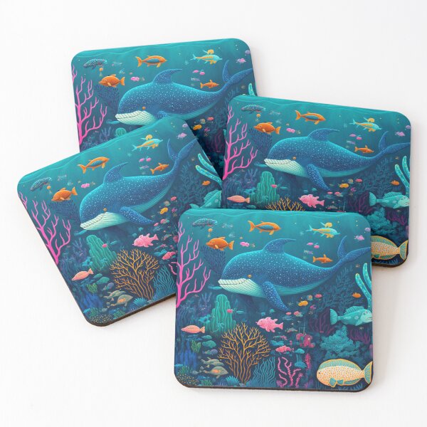 Item preview, Painting featuring undersea world with Coral reef ,whale fishes  designed and sold by zoldi.