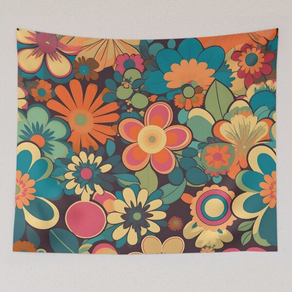 Item preview, Floral Retro 70's Pattern designed and sold by TheeDigitalDen.