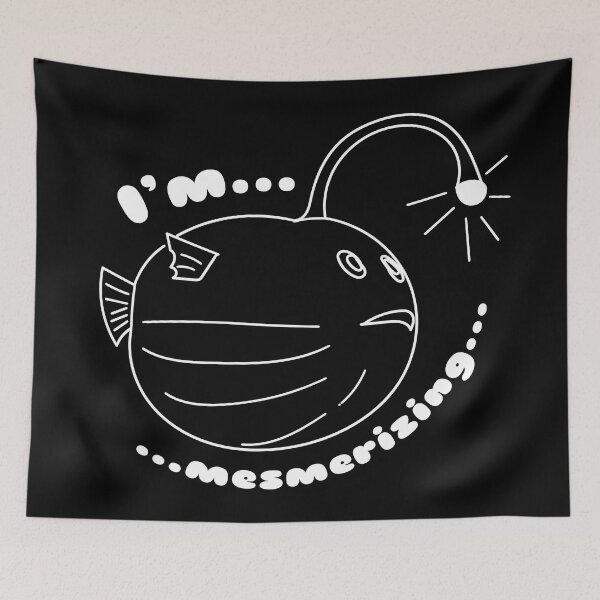 Item preview, I'm Mesmerizing... The puffer-lamp-fish suddenly realized. black and white designed and sold by JoseloRochaArt.