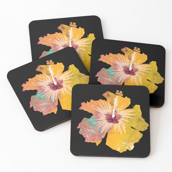 Item preview, Orangey Yellow Artistic textured Hibiscus Flower  designed and sold by ginaisarty.