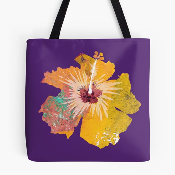 Item preview, Orangey Yellow Artistic textured Hibiscus Flower  designed and sold by ginaisarty.