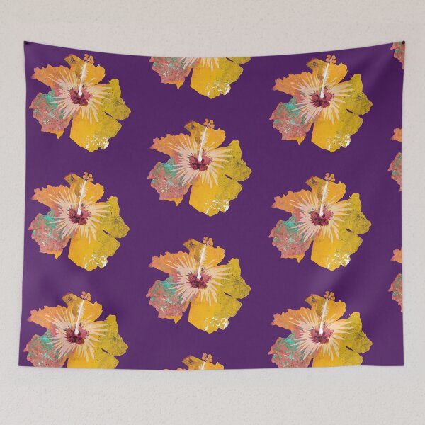 Item preview, Orangey Yellow Artistic textured Hibiscus Flower  designed and sold by ginaisarty.