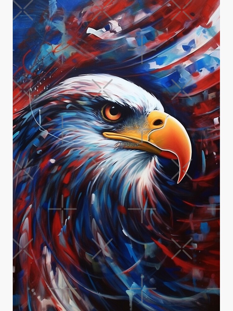 modern art American flag eagle patriotic patriotism art poster