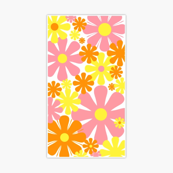 Retro 60s 70s Flowers Vintage Style Floral Pattern Pink