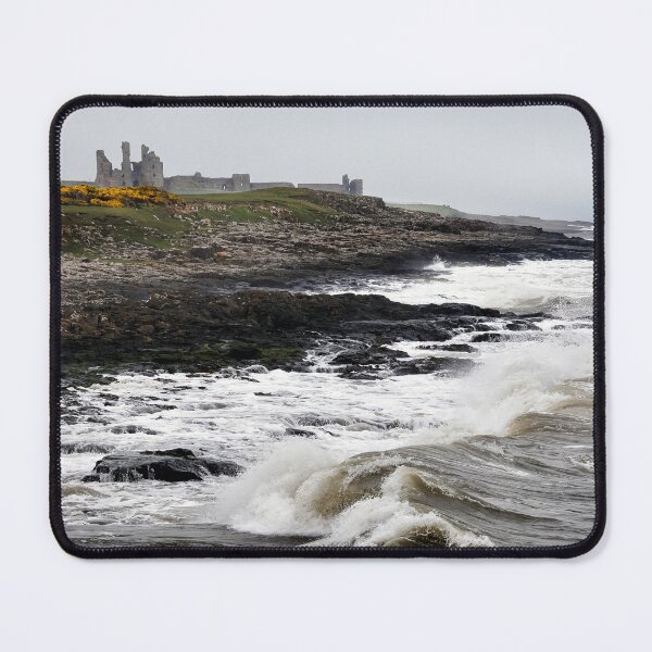 Item preview, Dunstanburgh castle with rough waves battering the coast in Northumberland, UK designed and sold by Richard Flint.