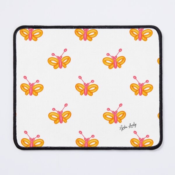Item preview, Balloon butterfly pattern pink/orange- white background designed and sold by Studio Lydia Lovely.