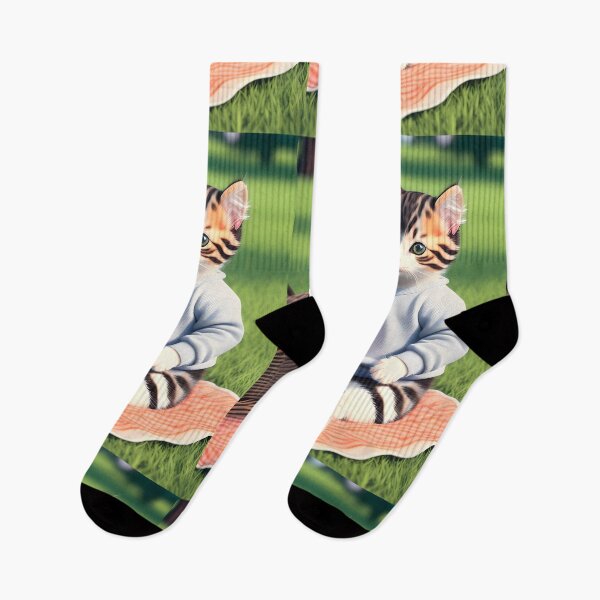 Item preview, Cat having picnic - Modern digital art designed and sold by Ai-michiart.