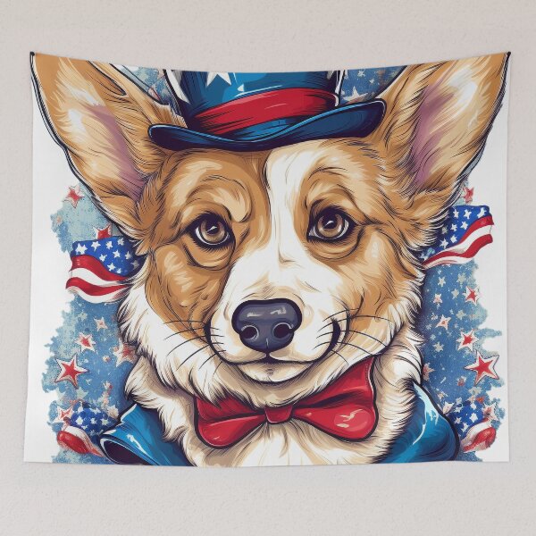 Item preview, Poppy The Patriotic Pembroke Welsh Corgi! USA Gift! designed and sold by Alanna Rose Realm.