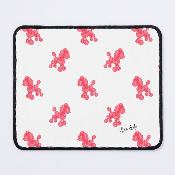 Item preview, Balloon poodle pattern pink- white background designed and sold by Studio Lydia Lovely.