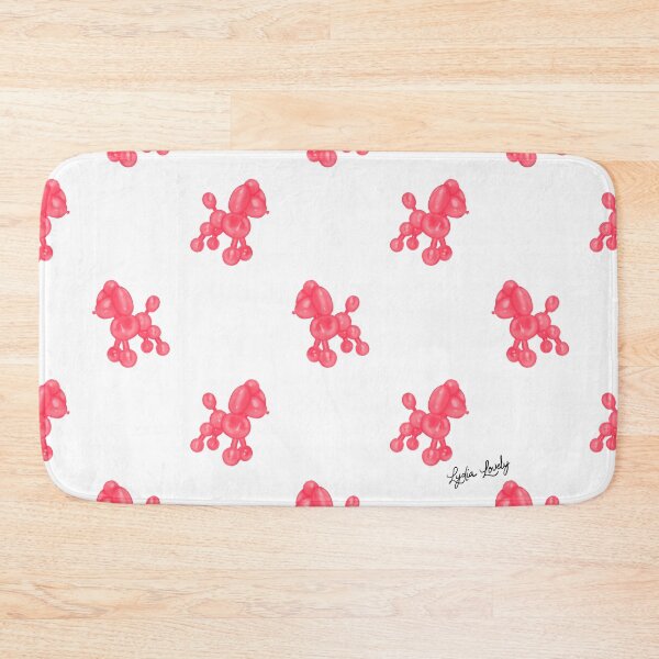 Item preview, Balloon poodle pattern pink- white background designed and sold by Studio Lydia  Lovely.