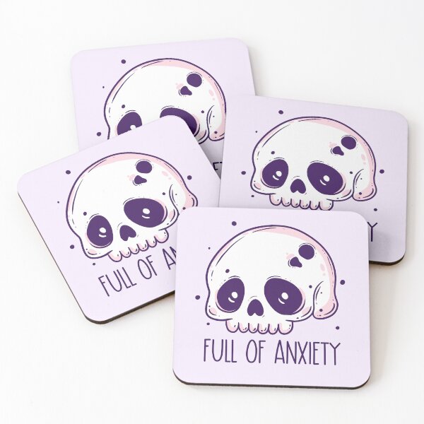 Item preview, Full of anxiety skull designed and sold by Jess.a.creates.