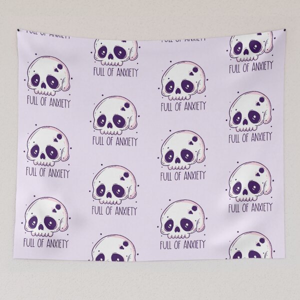 Item preview, Full of anxiety skull designed and sold by Jess.a.creates.