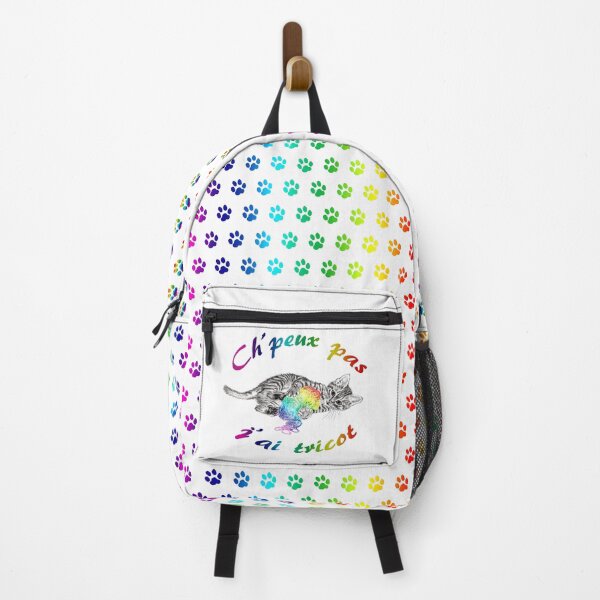 Item preview, Chaton à la pelota - graphite and rainbow colored version 1, text in French designed and sold by SylvieG18.
