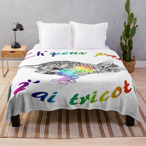 Item preview, Chaton à la pelota - graphite and rainbow colored version 1, text in French designed and sold by SylvieG18.