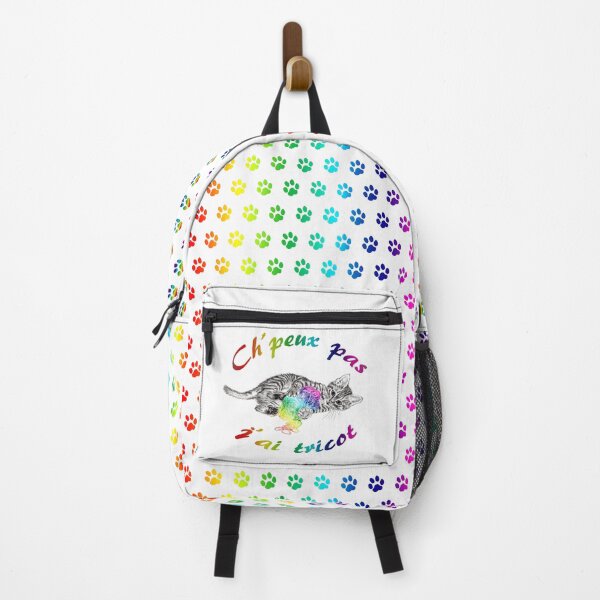 Item preview, Chaton à la pelota - graphite and rainbow colored version 2, text in French designed and sold by SylvieG18.