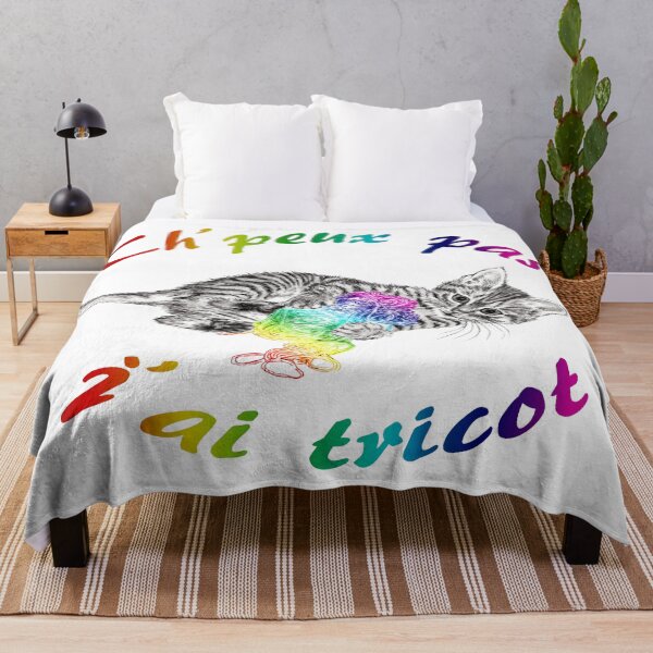 Item preview, Chaton à la pelota - graphite and rainbow colored version 2, text in French designed and sold by SylvieG18.