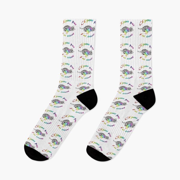 Item preview, Chaton à la pelota - graphite and rainbow colored version 2, text in French designed and sold by SylvieG18.