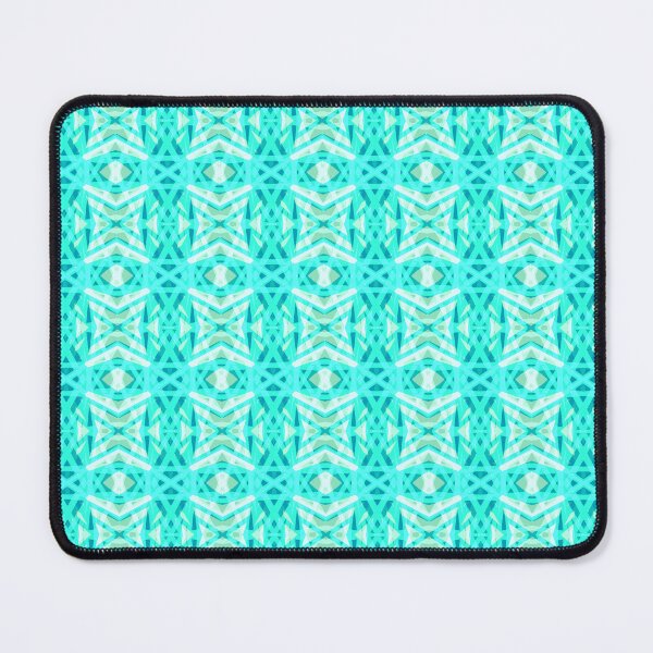 Item preview, Summertime Vibes Maximalist Green Blue Turquoise White Geometric Lattice Pattern designed and sold by PatternPerfect.