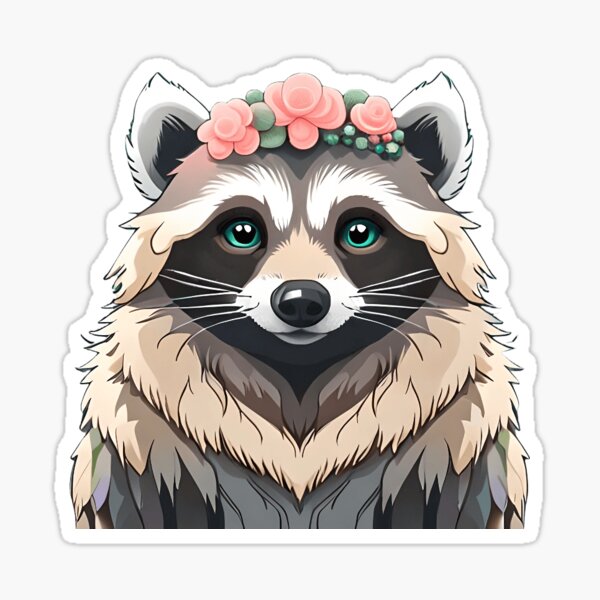 Raccoon Sticker by Lucia Stewart - Pixels