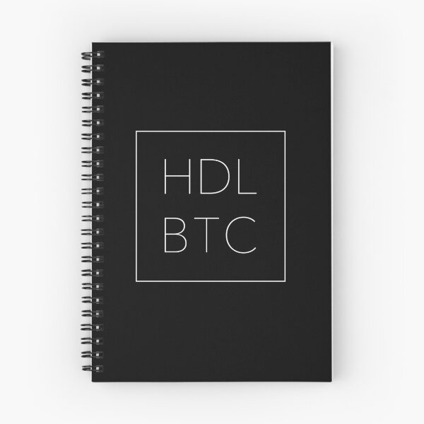 Item preview, HDL BTC - Hodl Bitcoin white text on black background designed and sold by vintagegraphic.