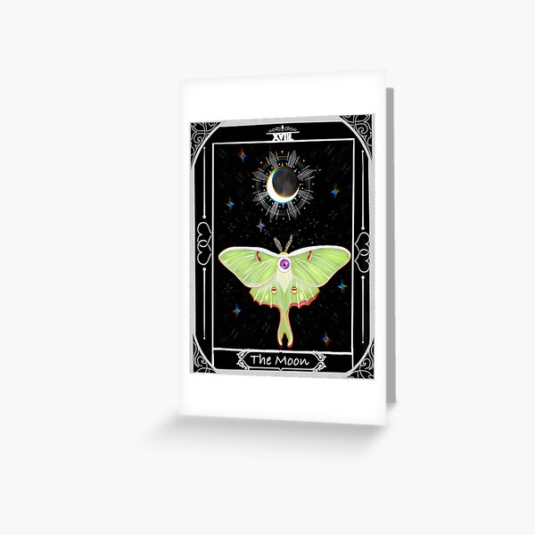 Vista previa del artículo con la obra «La Luna - Carta del Tarot Luna Moth (American Moon Moth)», diseñado y vendido por gutterrglitterr.