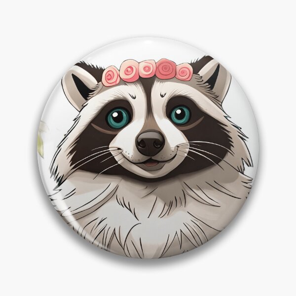 Item preview, raccoon with flower crown designed and sold by ArtsyAnimal2023.