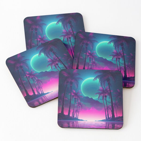Item preview, Synthwave Oasis: A Nighttime Escape to Paradise designed and sold by Mullet Monkey.