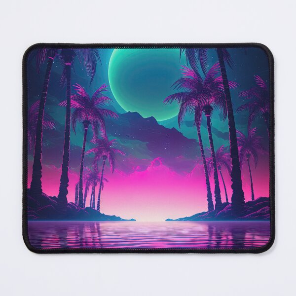 Item preview, Synthwave Oasis: A Nighttime Escape to Paradise designed and sold by Mullet Monkey.
