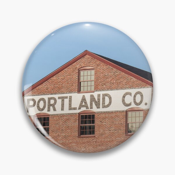 Item preview, Portland Maine Portland Co Brick Building Sign Urban Photography Typography designed and sold by maddiebusick.