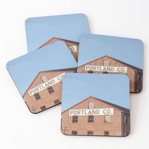 Item preview, Portland Maine Portland Co Brick Building Sign Urban Photography Typography designed and sold by maddiebusick.