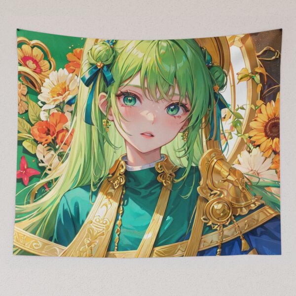 Item preview, Green Haired Royal Anime Girl designed and sold by ViridianSonder.