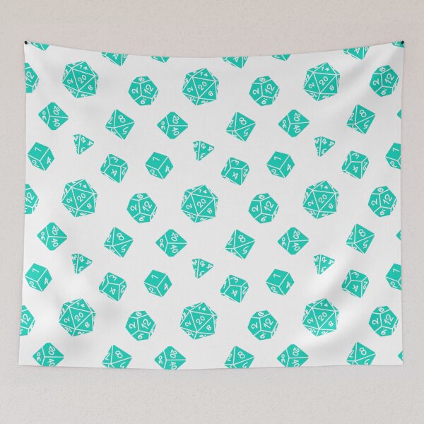 Item preview, Cyan Dice DND TTRPG Repeating Pattern designed and sold by ReverieFab.