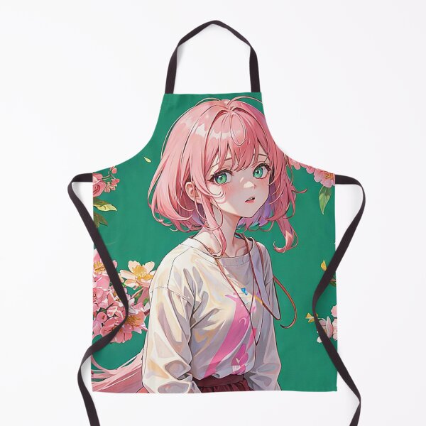 Item preview, Pink-Haired Shy Girl with Flowers designed and sold by ViridianSonder.